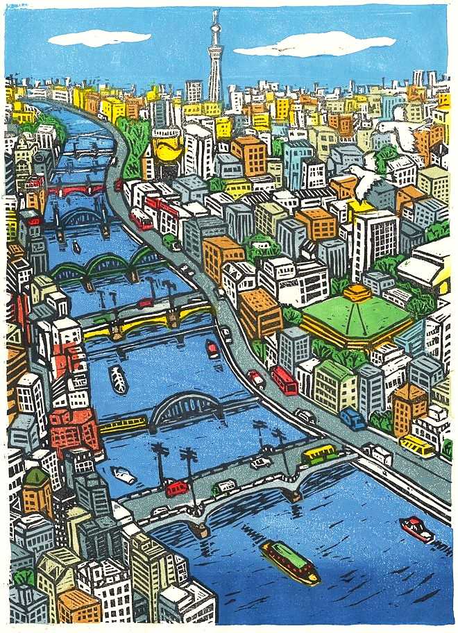 森英二郎さんの描き下ろし版画イラスト原画