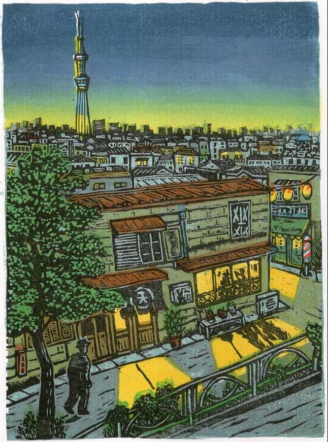 森英二郎さんの描き下ろし版画イラスト原画